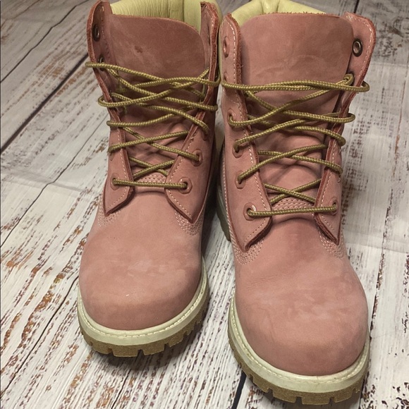 Timberland Pink leather combat boots Size 6 - Picture 4 of 16